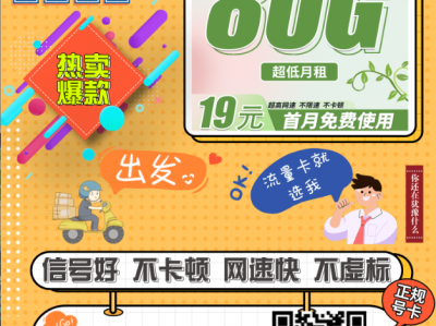 电信长期套餐爆款！藤枝卡首月免月租，后续最低19元80G