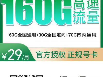揭秘广东专享——移动潮乐卡29元160G高速流量+100分钟通话套餐