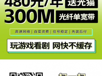 广东移动宽带新玩法！一年480元包年，300M直接装到家