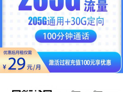 电信红星卡29元235G+100分钟 发全国-超值流量套餐全解析